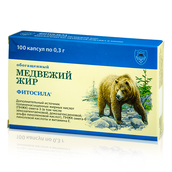 Медвежий жир обогащенный 100 капс. х 0,3 г - БАД, "Сустамед" ® (EAC) "ФИТОСИЛА" ®